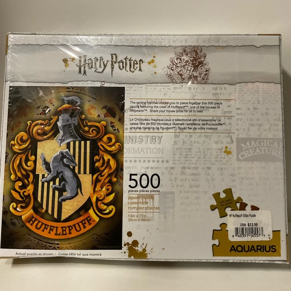 Harry Potter Hufflepuff Crest Puzzle 500 Pieces Wizarding World New 14inX19in